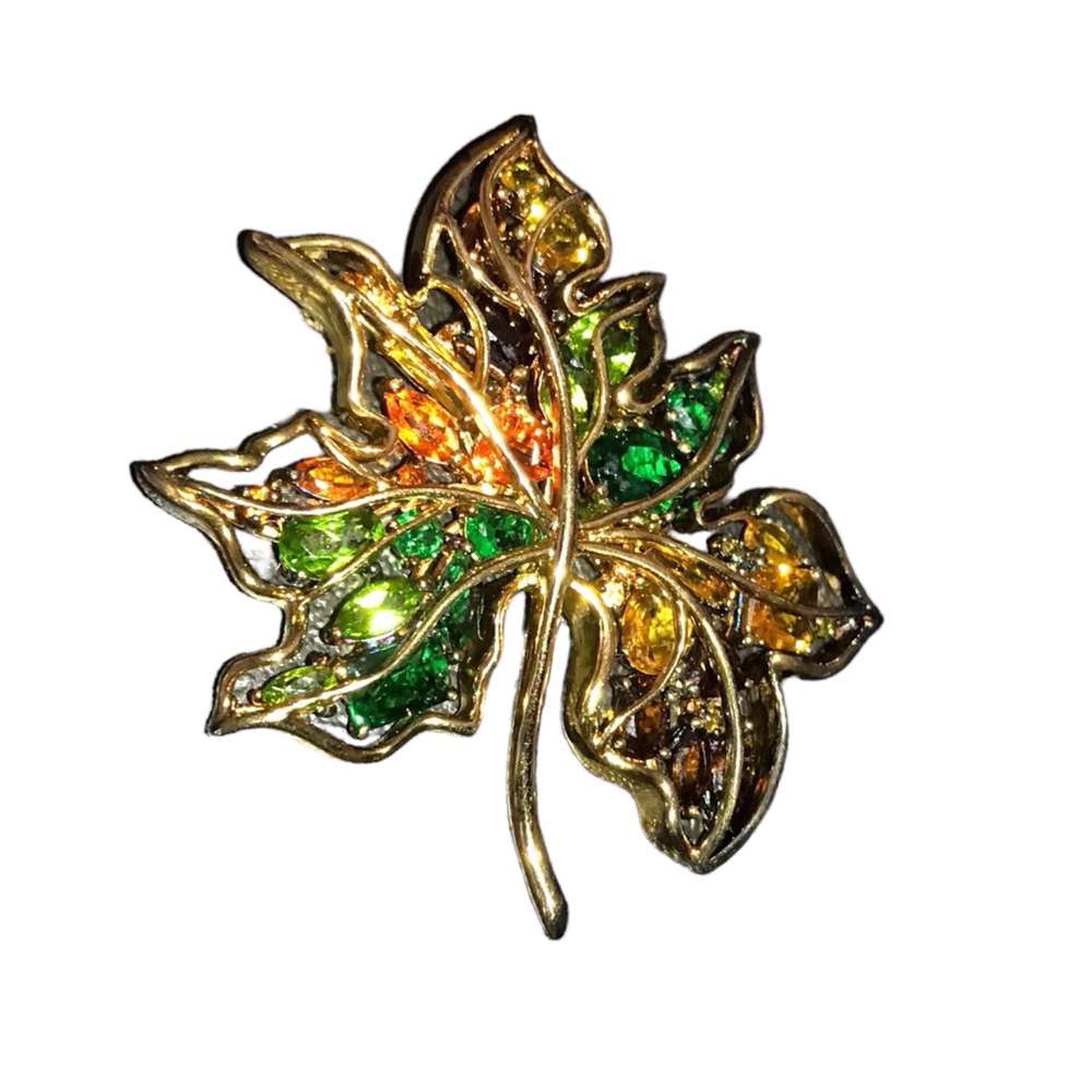 Vintage R 925 Fall Leaf Brooch - Picture 6 of 7